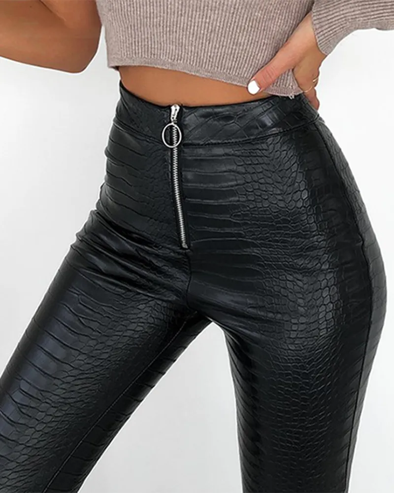 Autumn Winter Slim PU Leather Pants