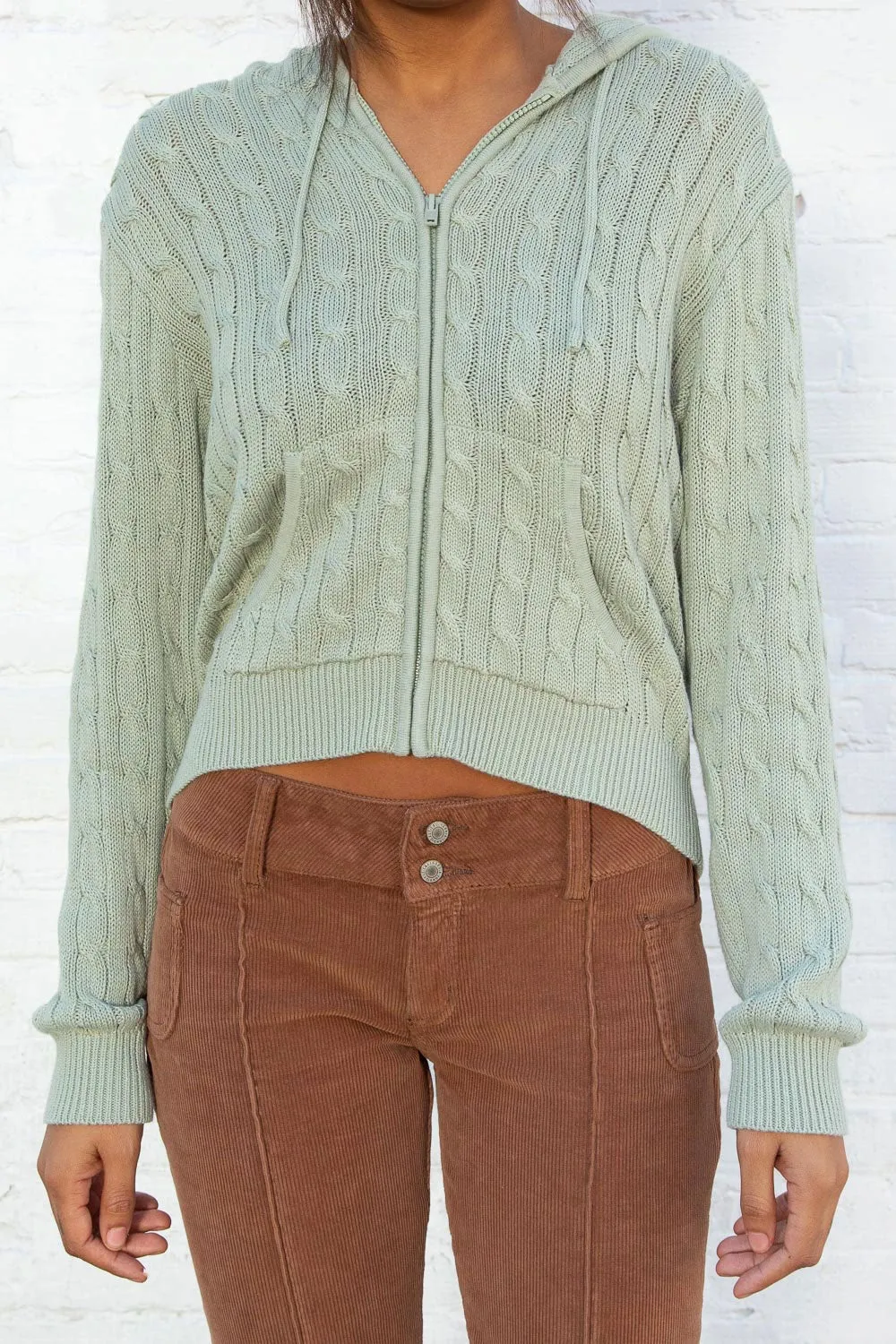 Ayla Cable Knit Zip-Up Sweater