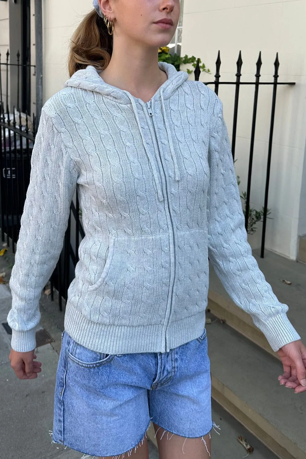 Ayla Cable Knit Zip-Up Sweater