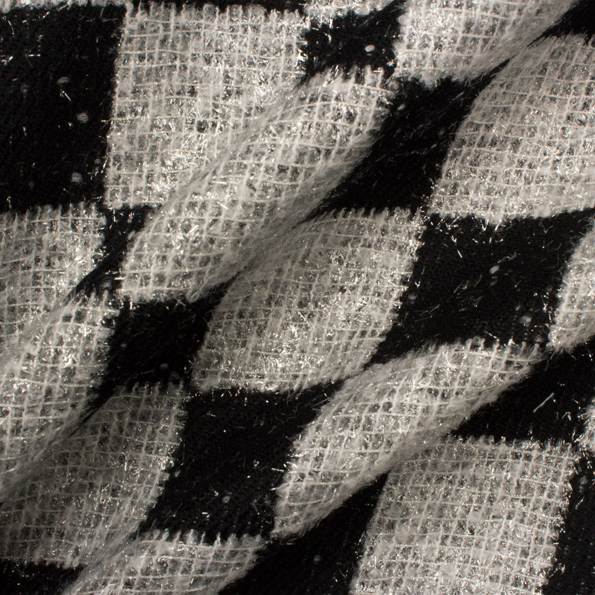 Black & Silver Wool Lurex Check