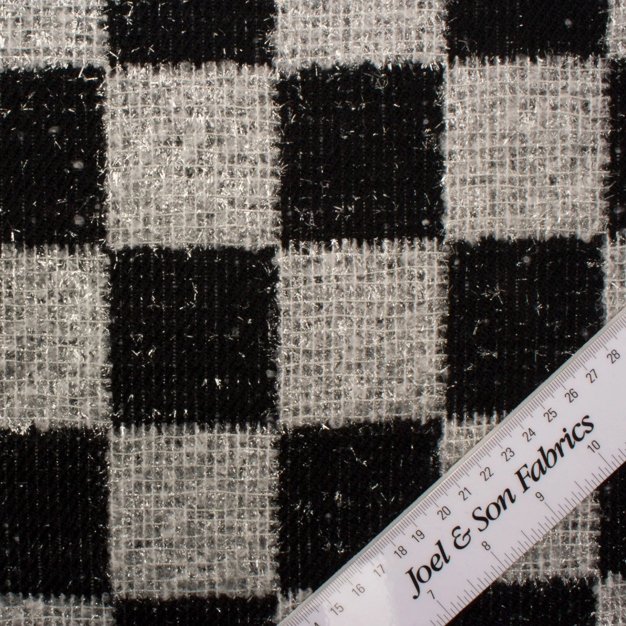 Black & Silver Wool Lurex Check