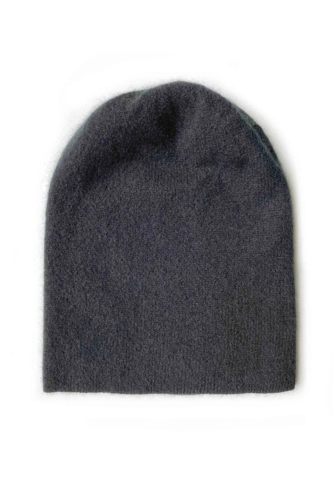 Black cashmere beanie hat for women