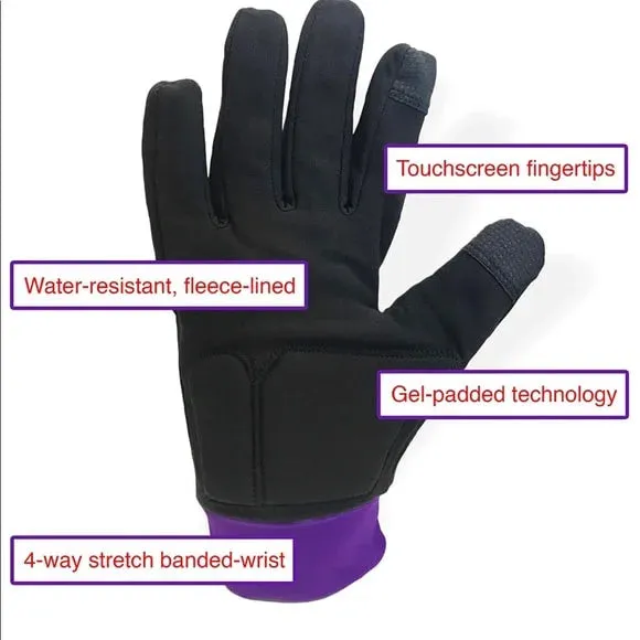 Blue ColorFlow Water-resistant Gloves With Touchscreen Fingertips