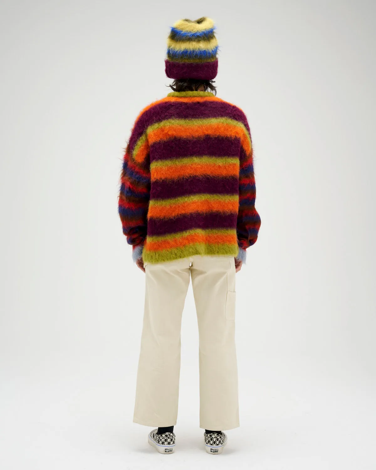 Blurry Lines Alpaca Crewneck Sweater - Multi