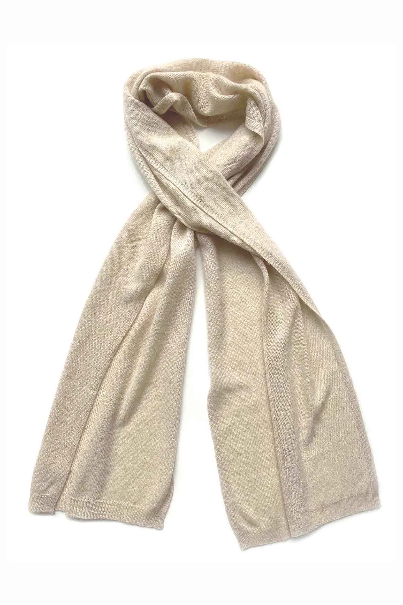 Cashmere hat and scarf set in beige