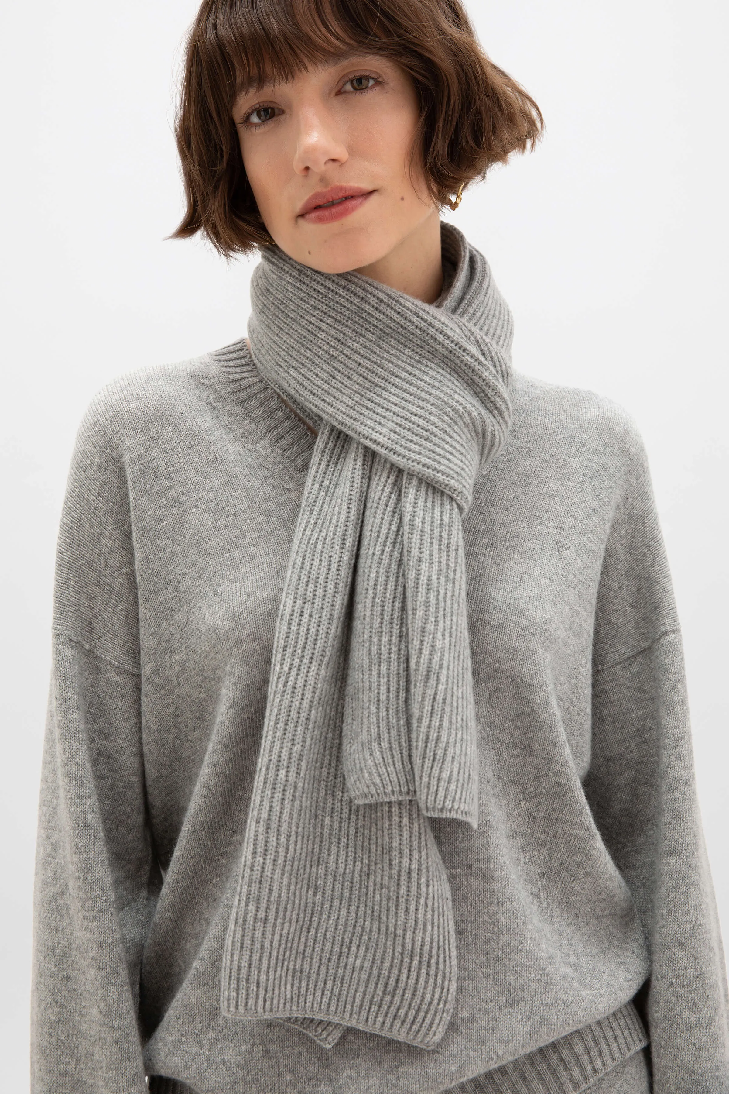 Cashmere Ribbed Scarf