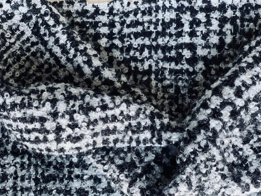 Classic Black & White Wool Blend Bouclé