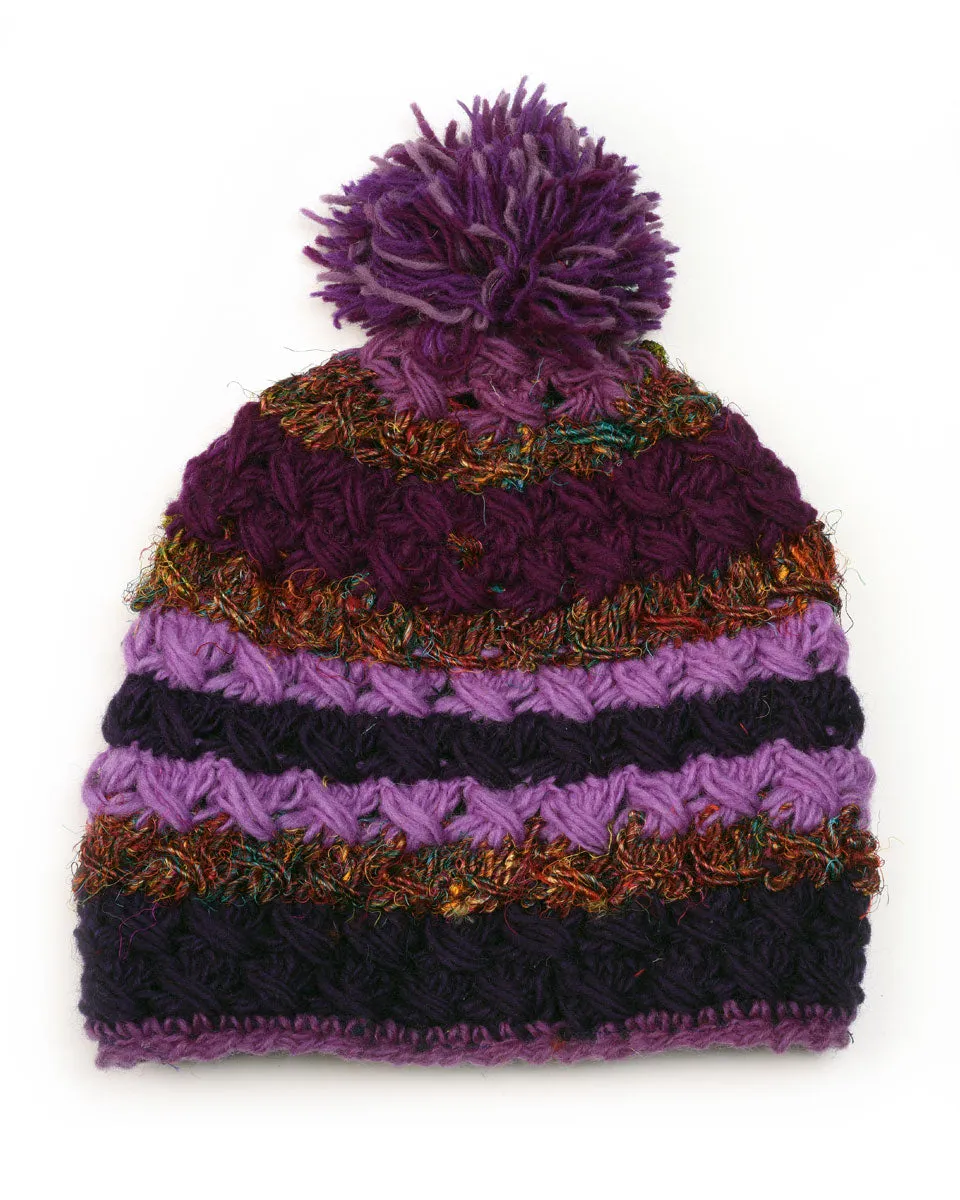 Crochet Beanie with Silk