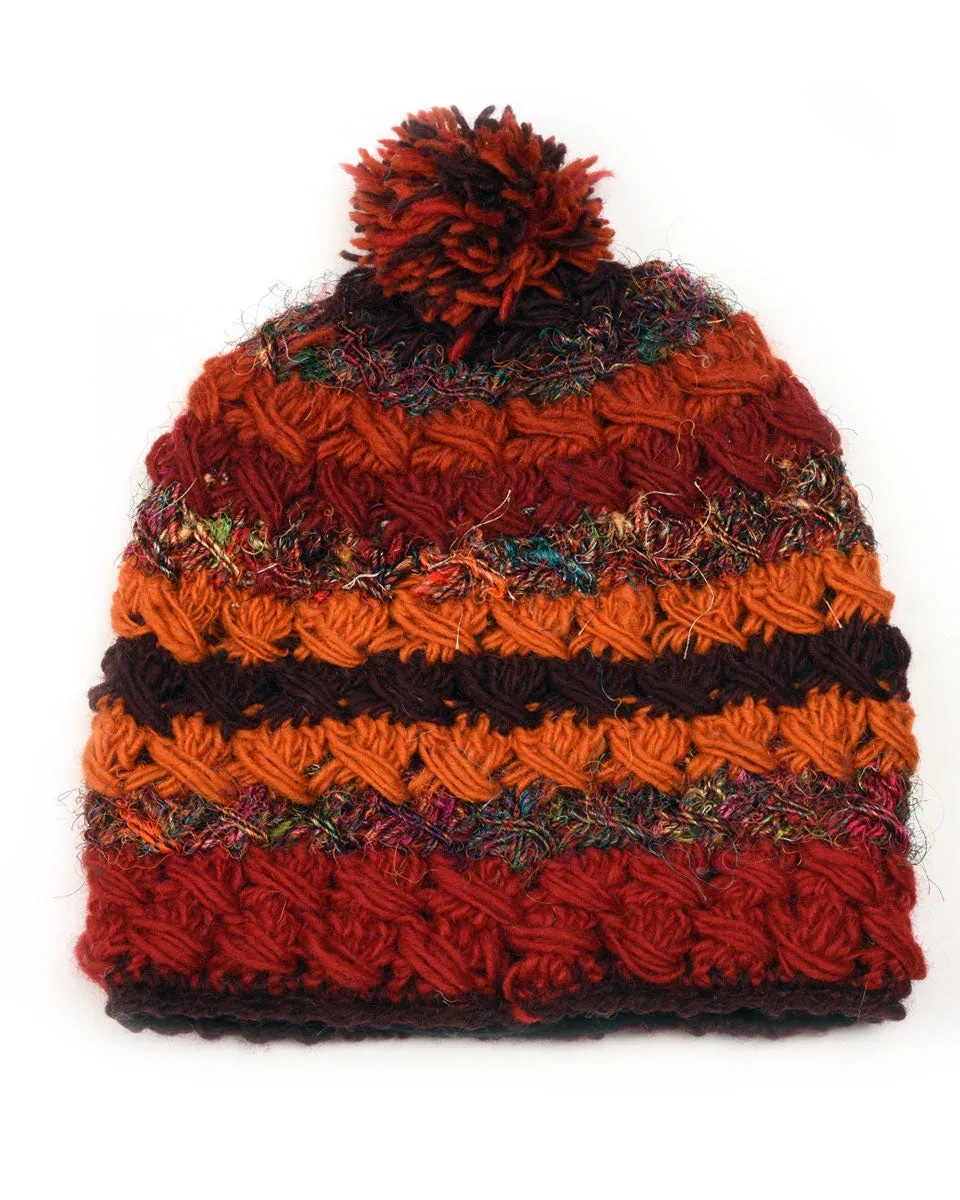 Crochet Beanie with Silk