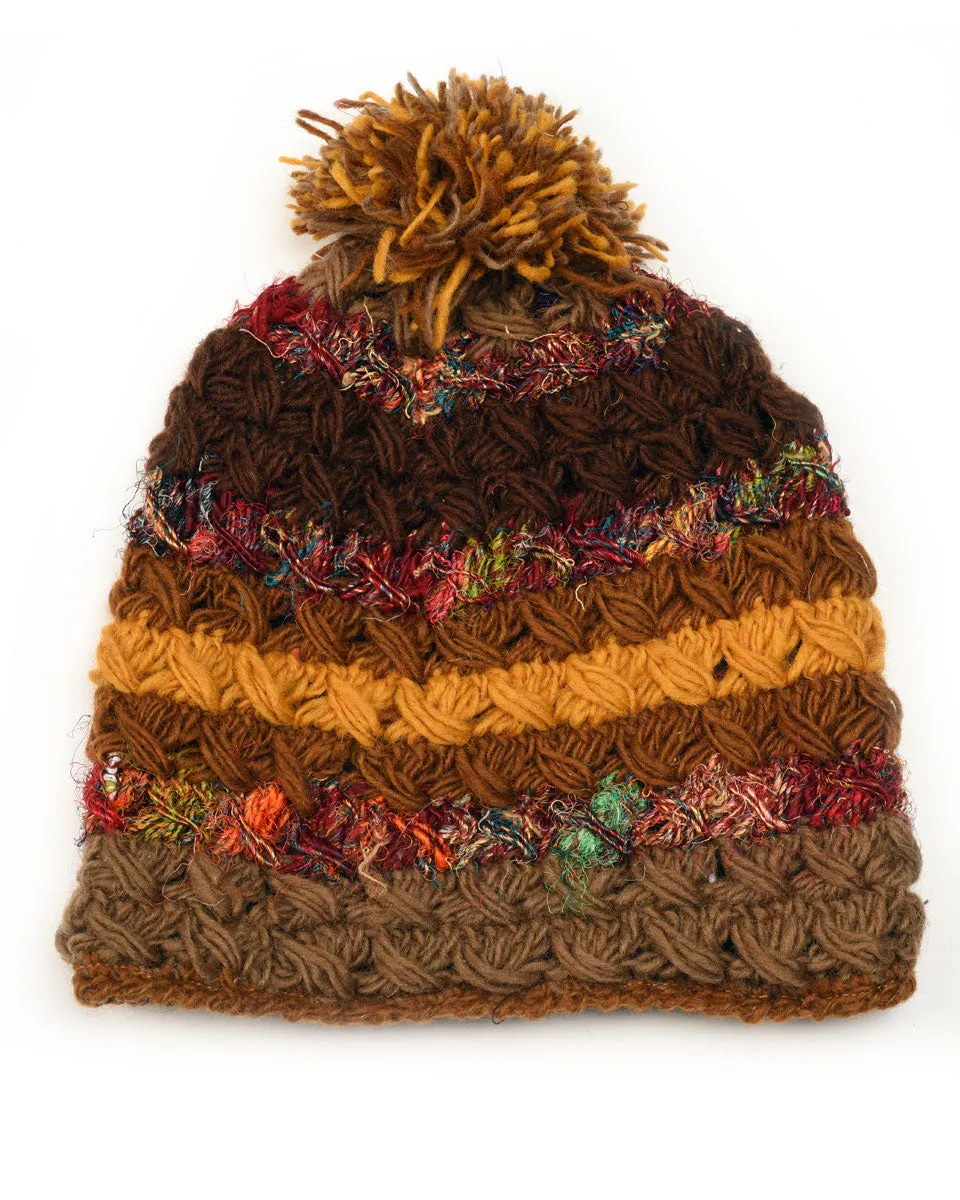 Crochet Beanie with Silk