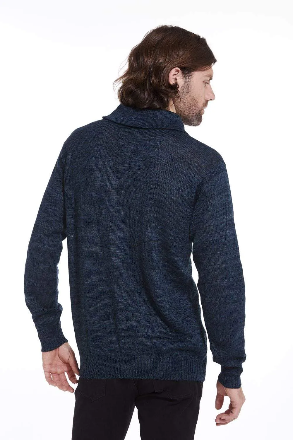 Cross Collar Men's Alpaca Sweater