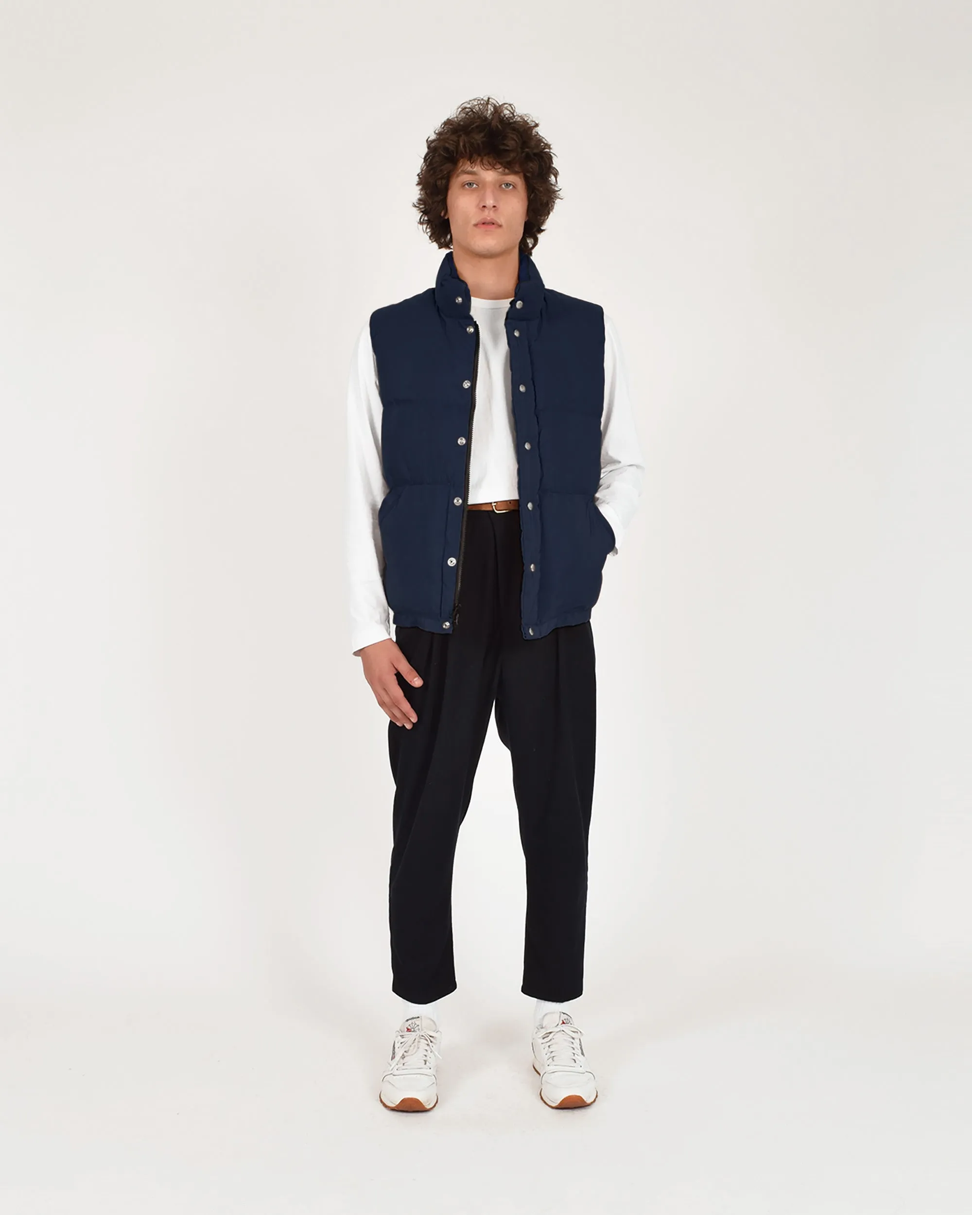 Down Italian Vest - Navy