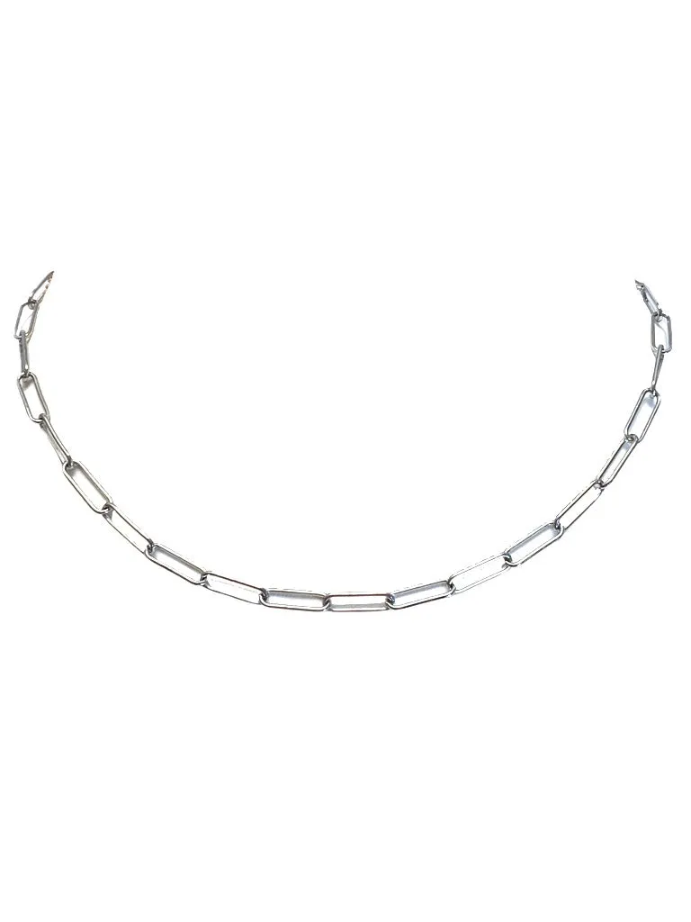 Eden Silver Paperclip Chain Necklace