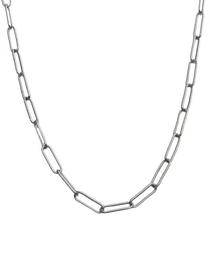 Eden Silver Paperclip Chain Necklace