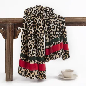 FH23-5399 Leopard print winter scarf