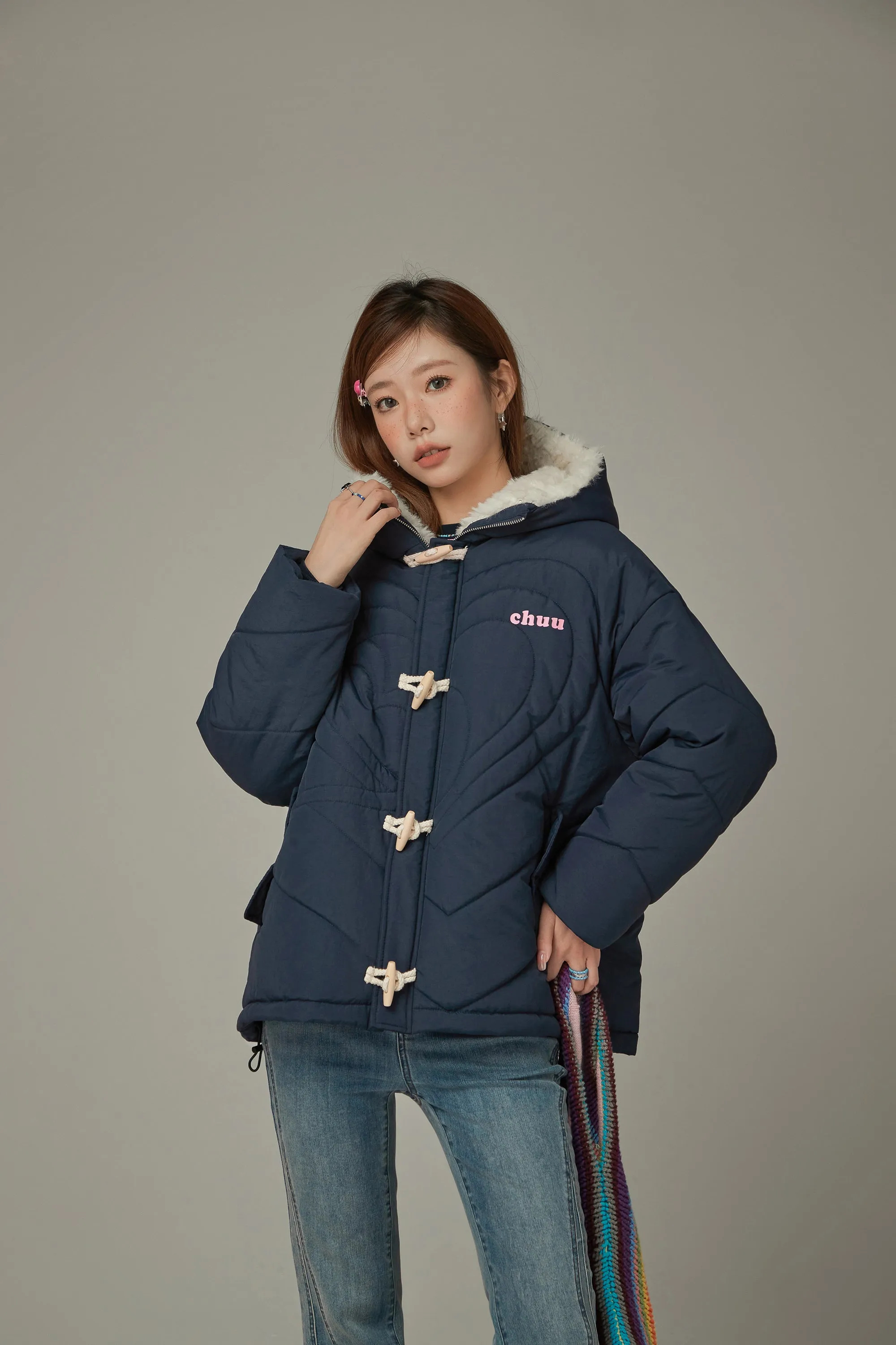 Fleece Collar Quilted Jacket