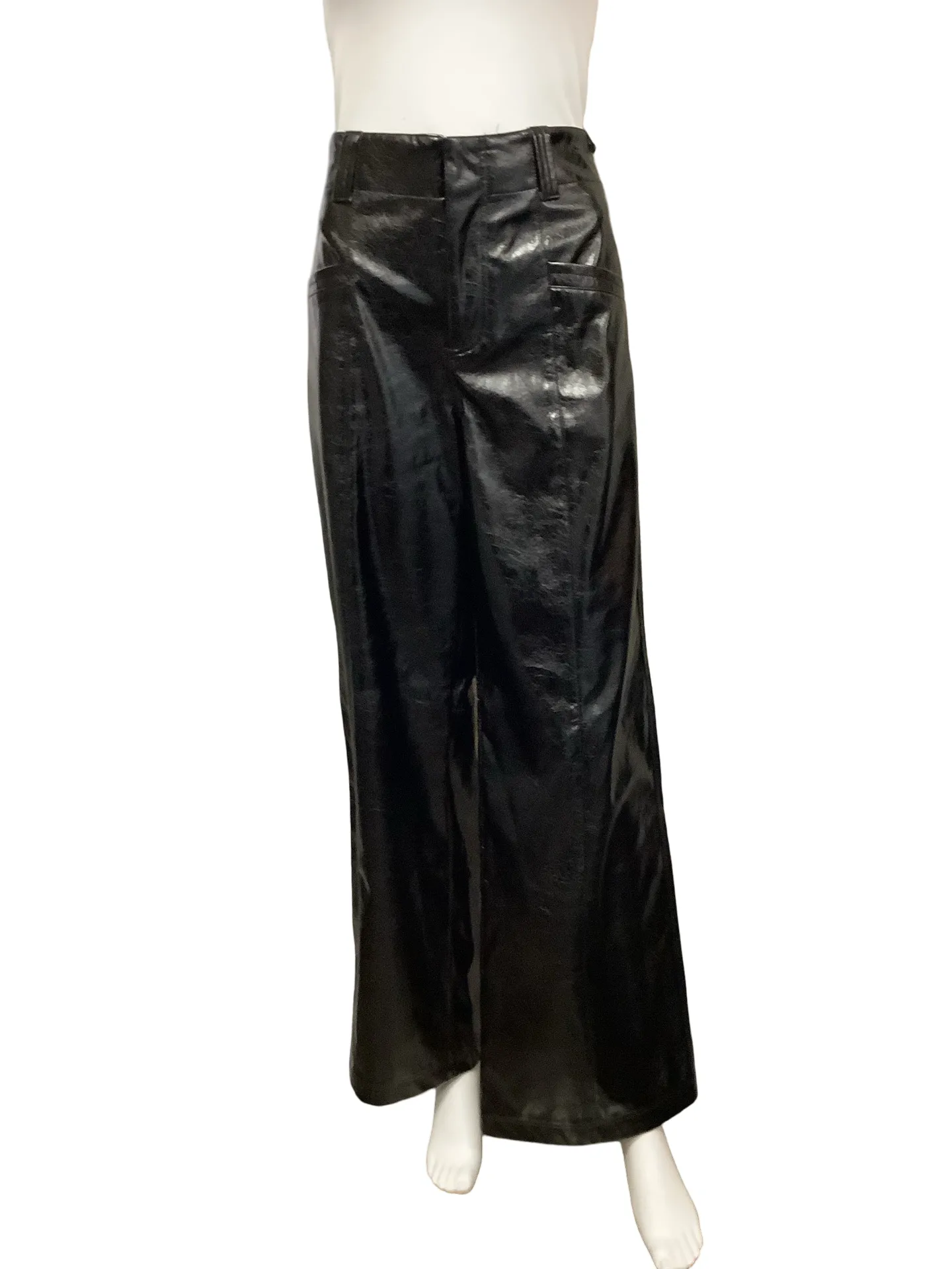 Free People High Rise Wide Leg Faux Leather Pant Size: 6