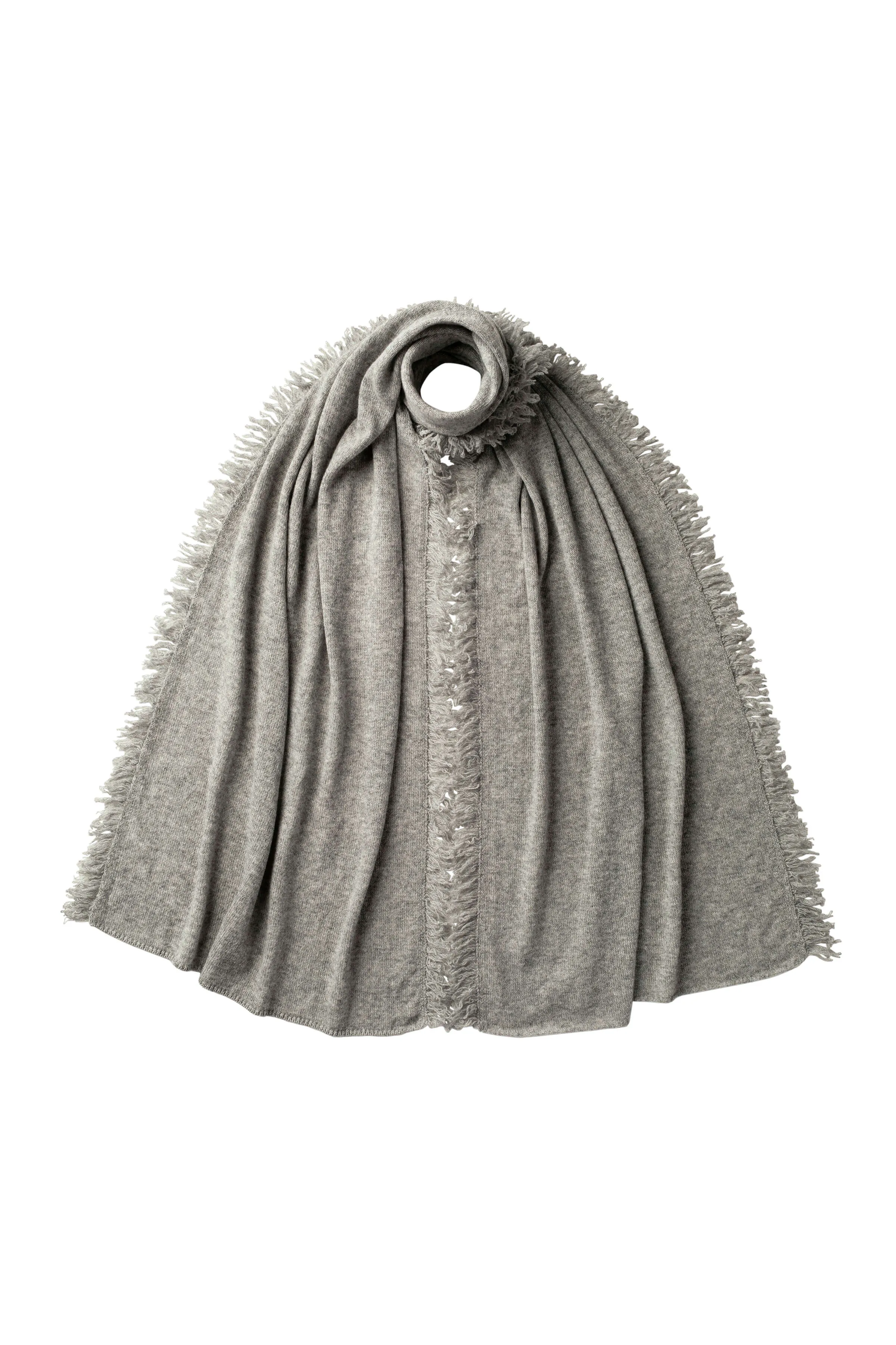 Fringed Gauzy Cashmere Stole