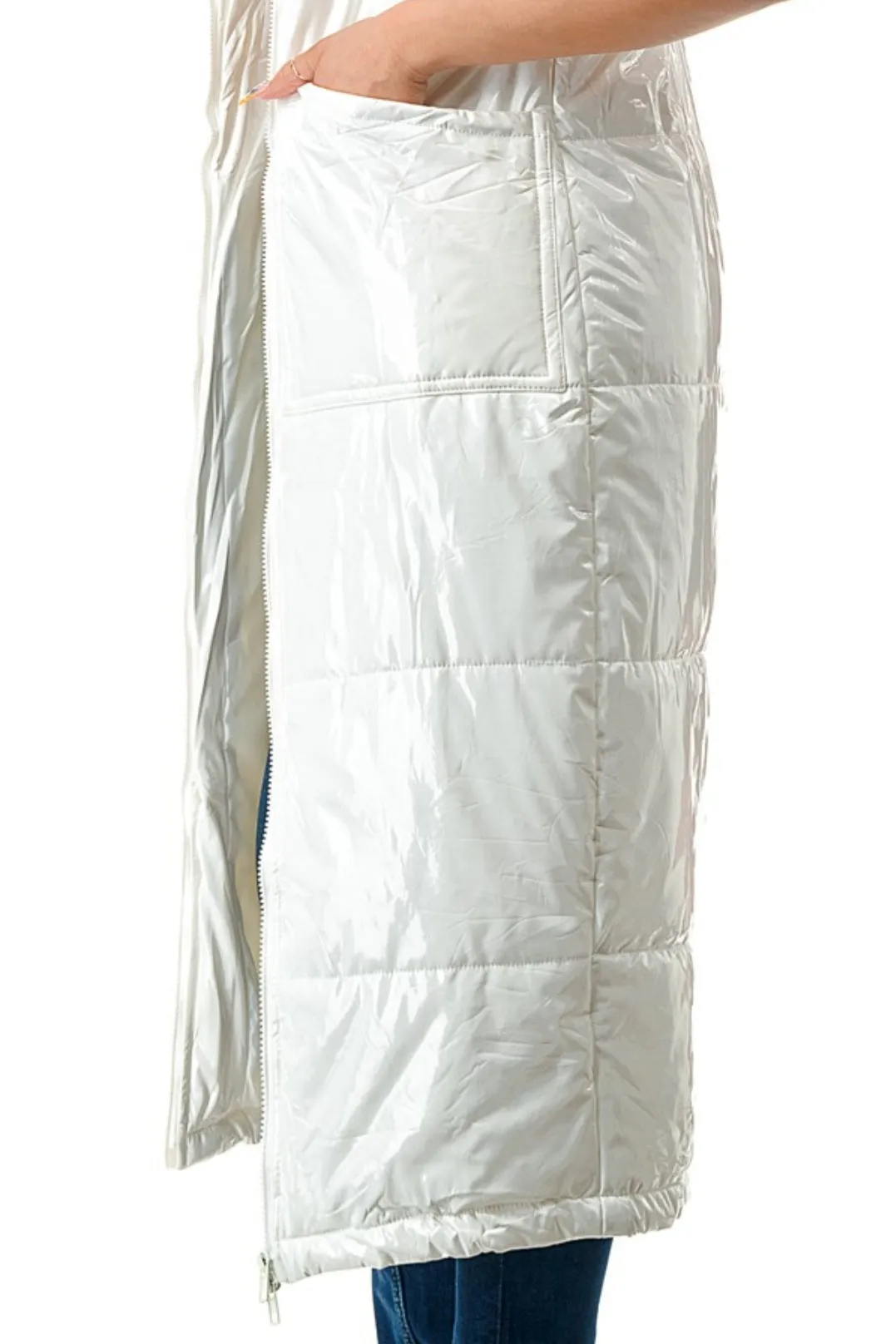 Glossy Long Body Puffer Vest