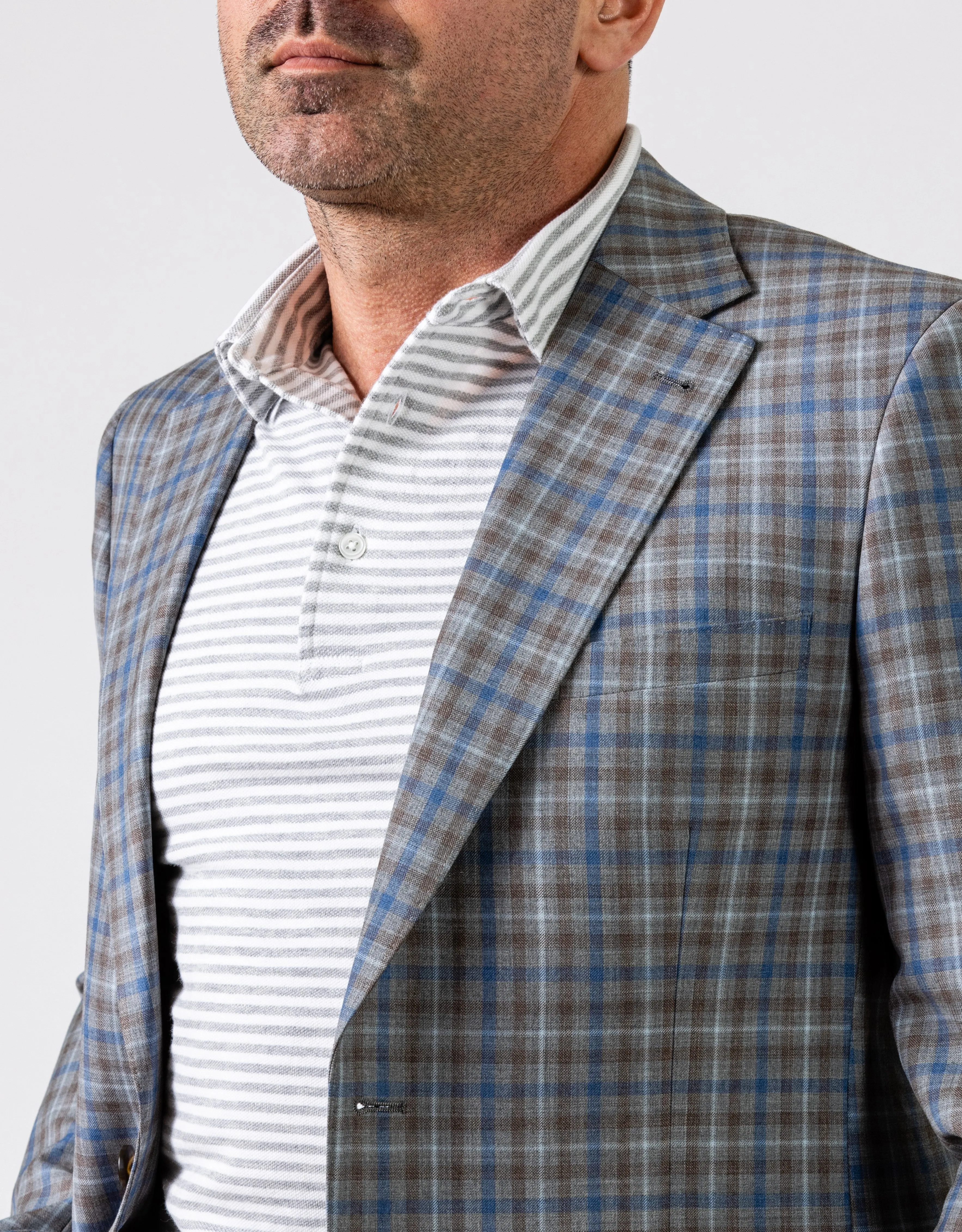 Grey Check Wool Sport Coat