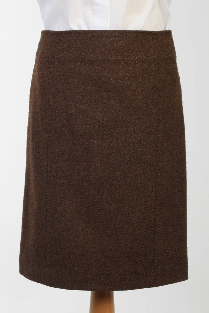 Heathcote | Brown Wool Skirt