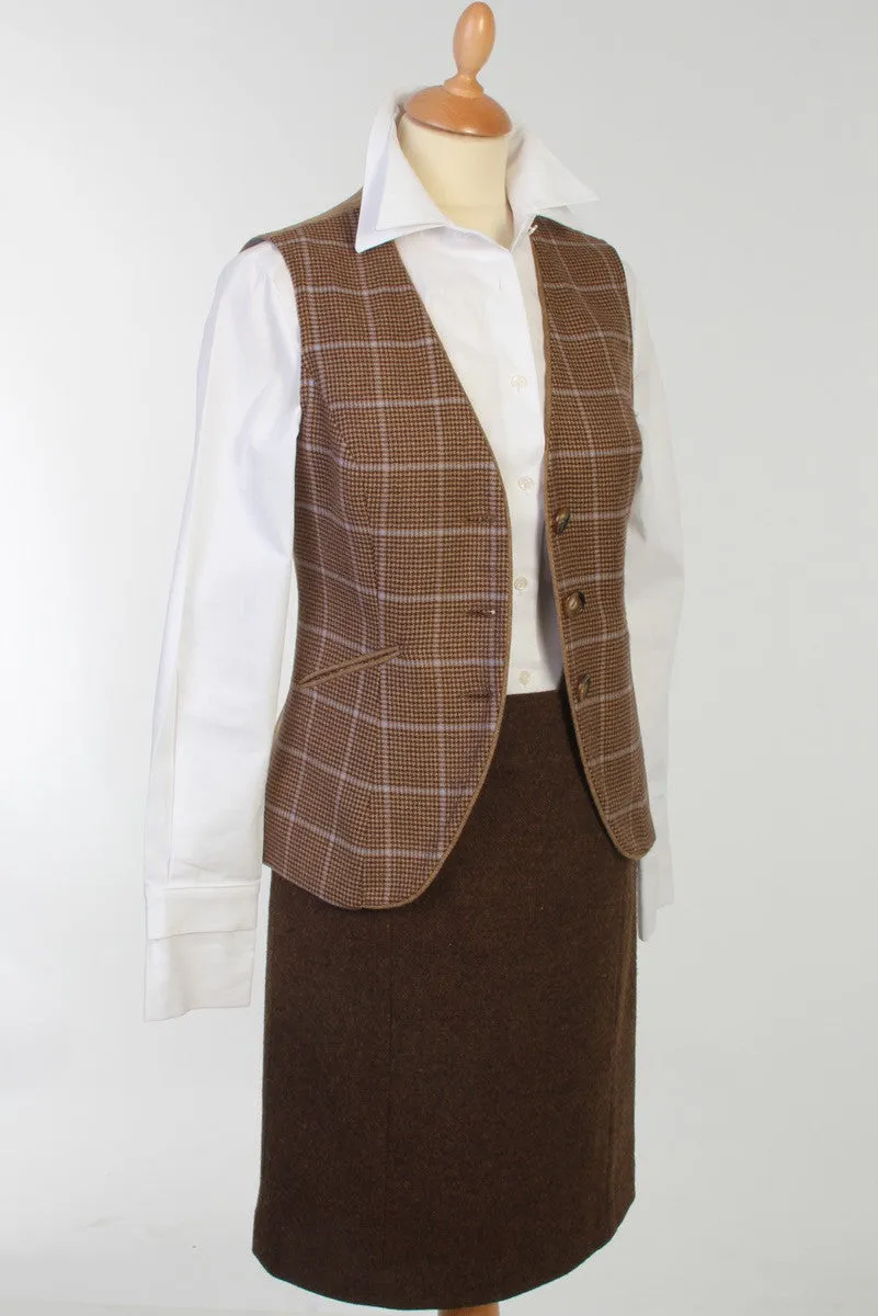 Heathcote | Brown Wool Skirt