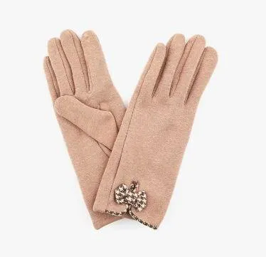 Houndstooth Fleece Lined Gloves