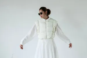 IVORY RUFFLE DOWN VEST *LAST 2*