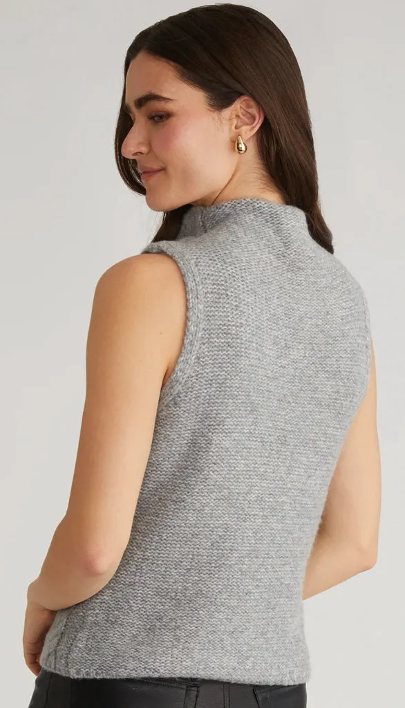 Kendall Funnel Neck Cable Tank Sweater