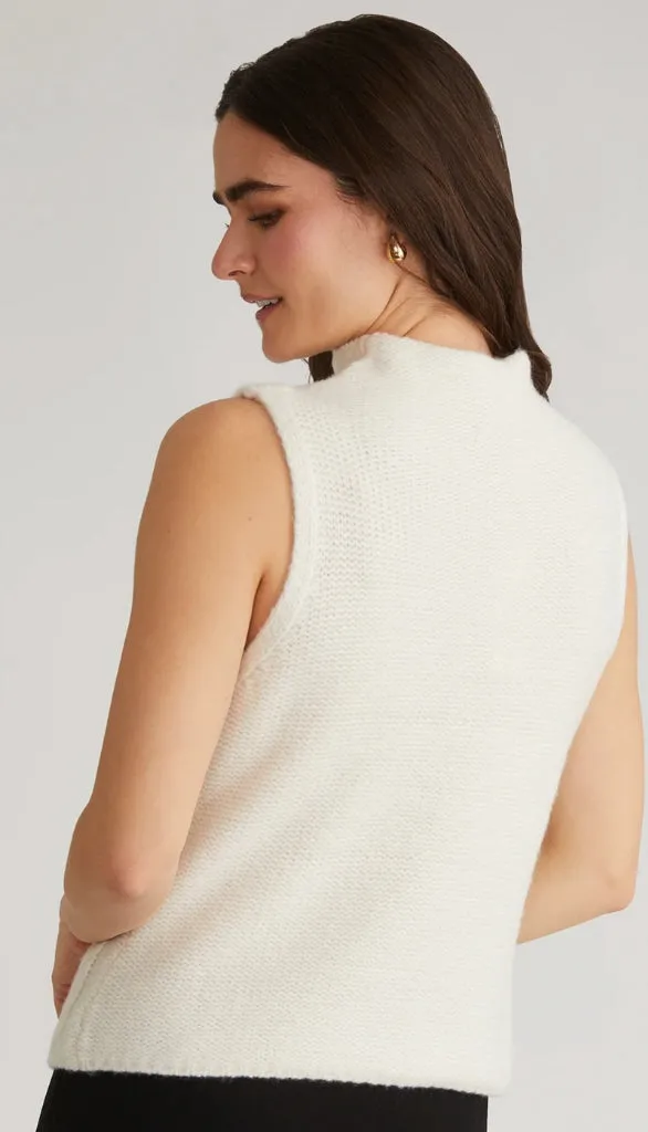 Kendall Funnel Neck Cable Tank Sweater