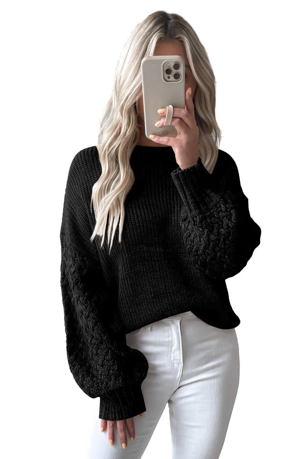 Kenzie Cable Knit Drop Shoulder Sweater