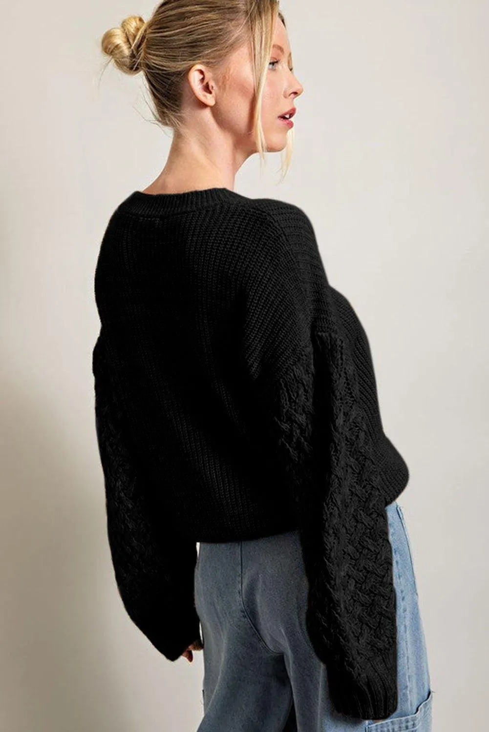 Kenzie Cable Knit Drop Shoulder Sweater