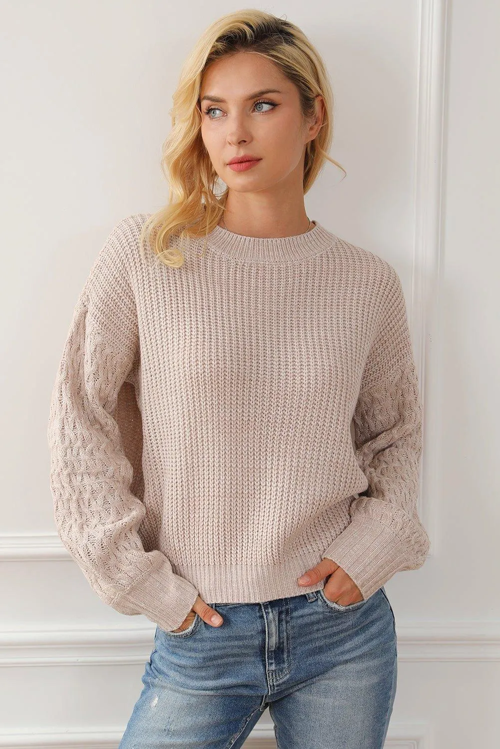 Kenzie Cable Knit Drop Shoulder Sweater