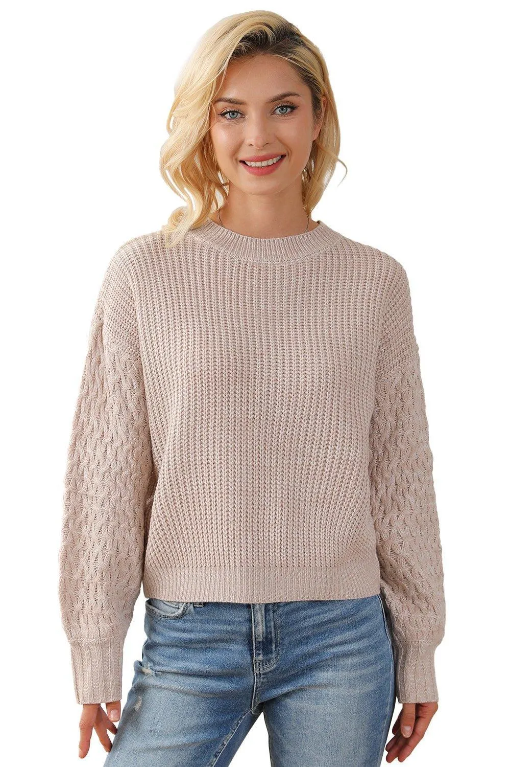 Kenzie Cable Knit Drop Shoulder Sweater