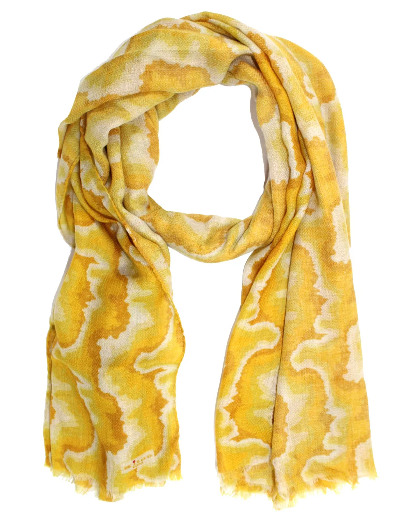 Kiton Cashmere Scarf Mustard Design SALE