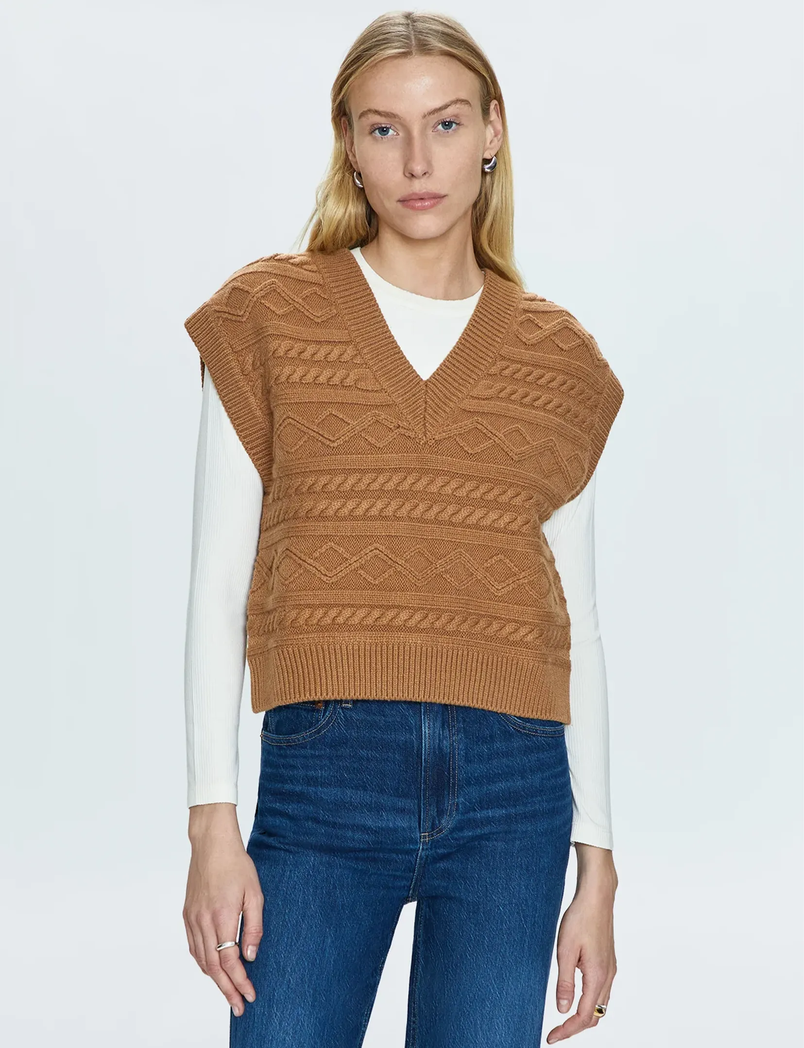 Marta Sweater Vest, Caramel