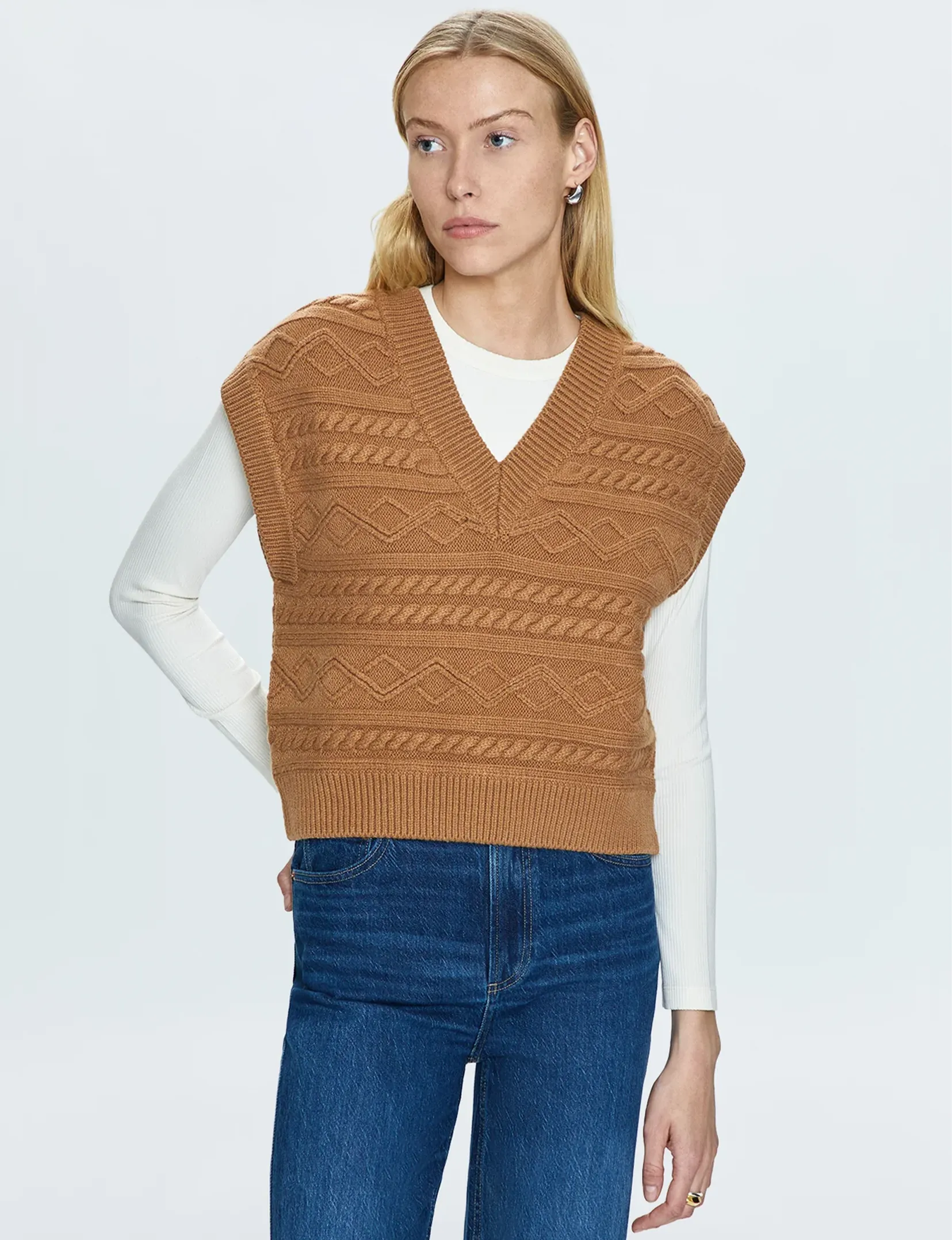 Marta Sweater Vest, Caramel