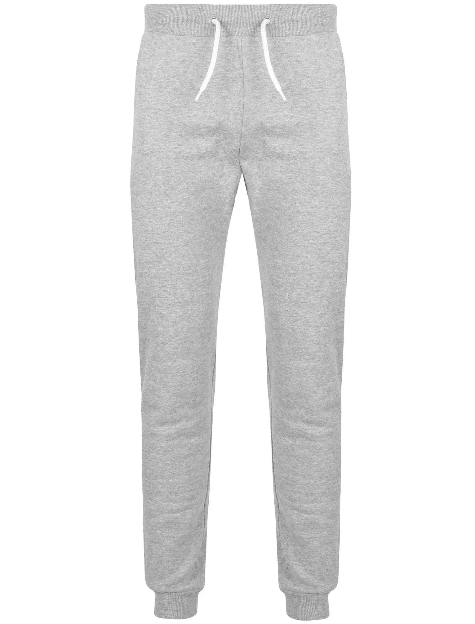 Mast Brush Back Fleece Cuffed Joggers In Light Grey Marl - South Shore