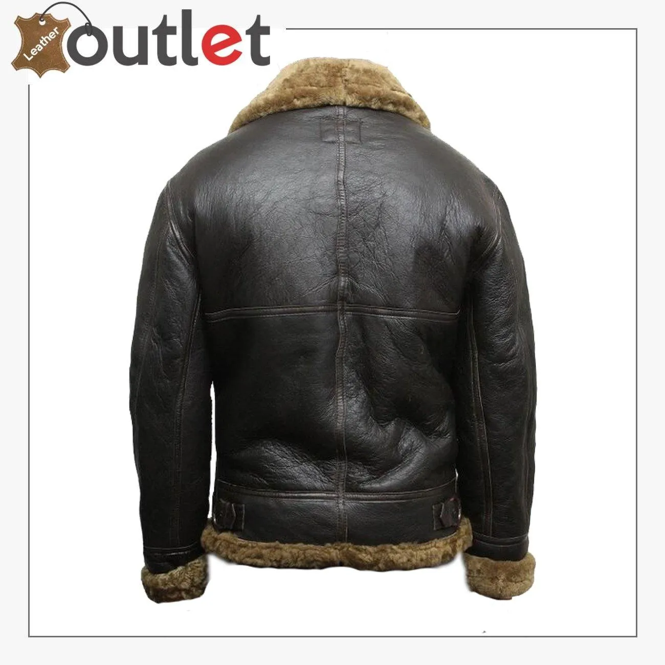 Men Black B3 Bomber Shearling Leather Jacket