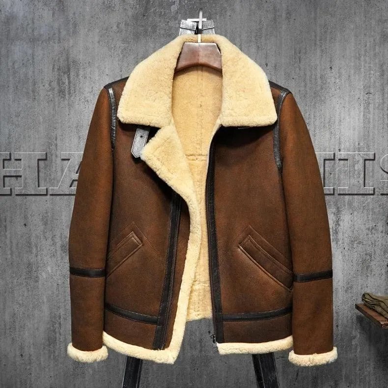 Men's B3 Brown Shearling Leather Jacket