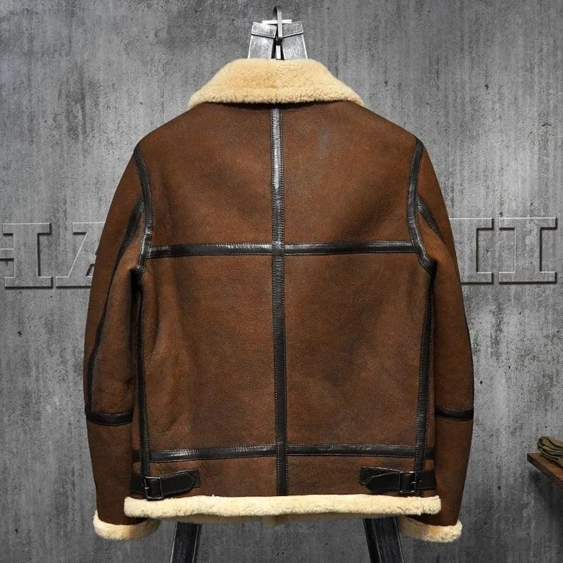 Men's B3 Brown Shearling Leather Jacket