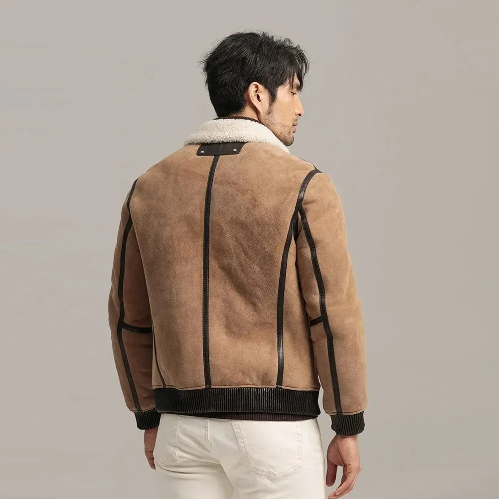 Men's Brown Sheepskin Shearling Leather Jacket