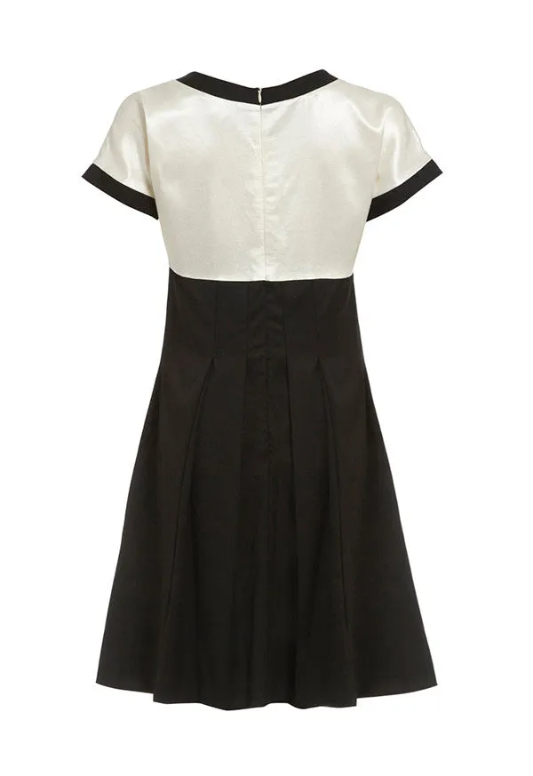 Outsider monochrome shift dress in black and off white