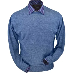 Royal Alpaca Crew Neck Sweater in Coastal Heather by Peru Unlimited