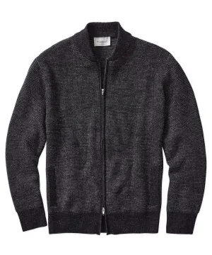 Royal Alpaca Houndstooth Full-Zip Cardigan