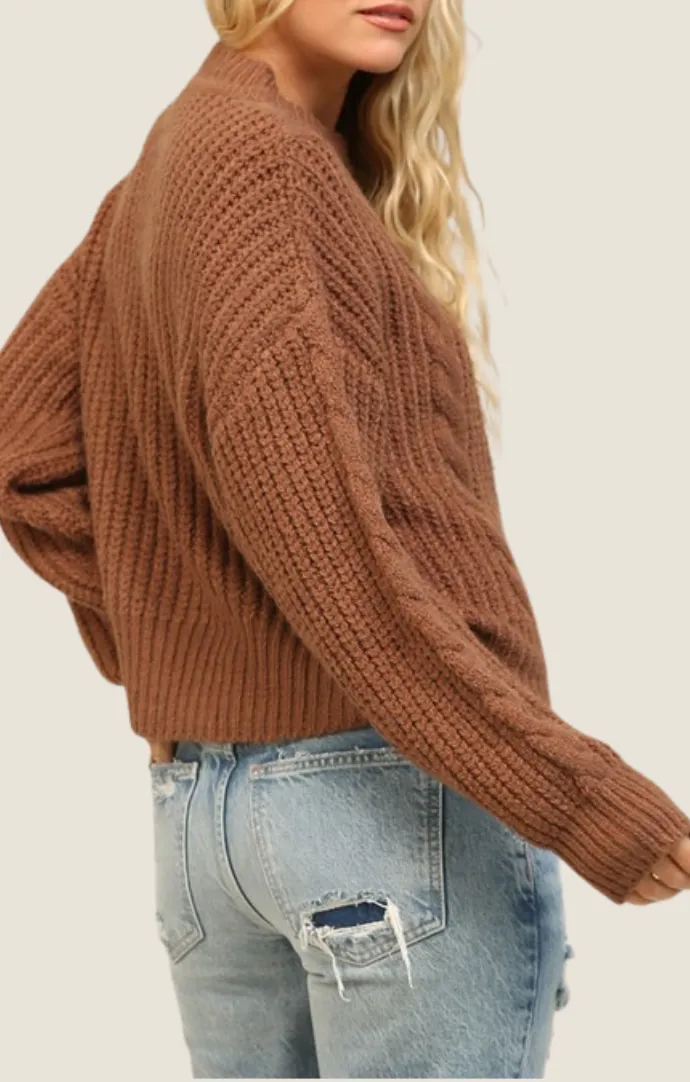 Shandi Terracotta Cable Knit Sweater