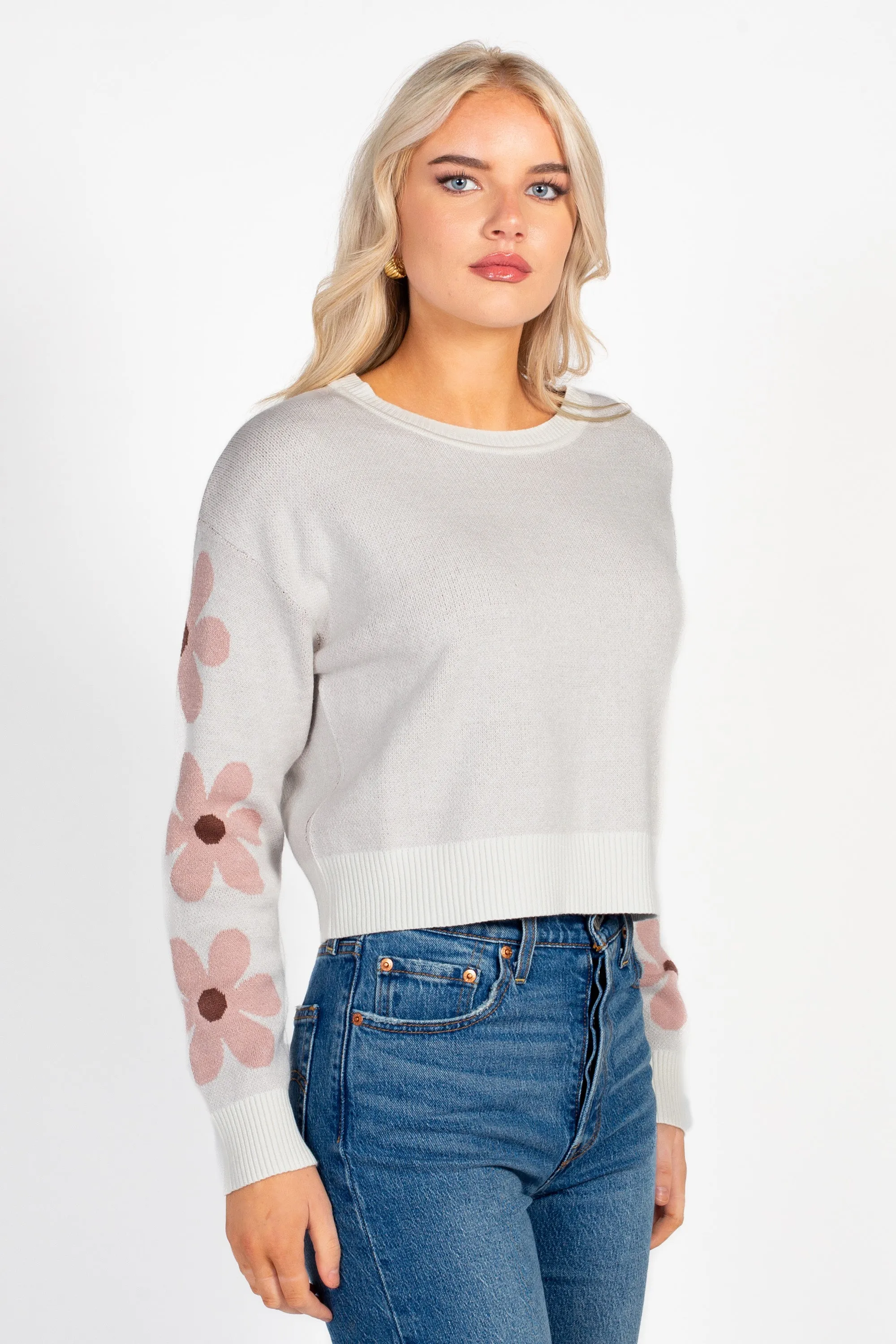 Sienna Floral Cropped Sweater