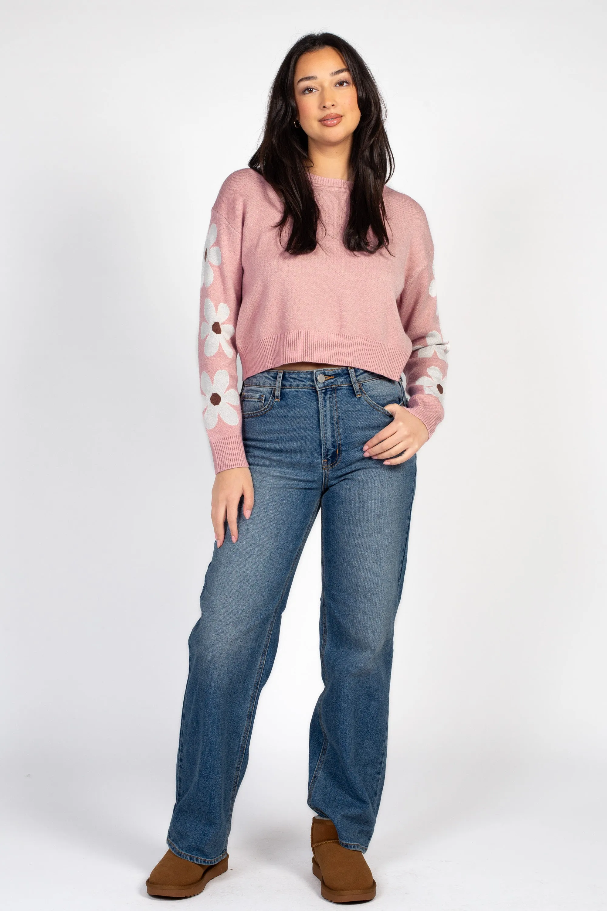 Sienna Floral Cropped Sweater