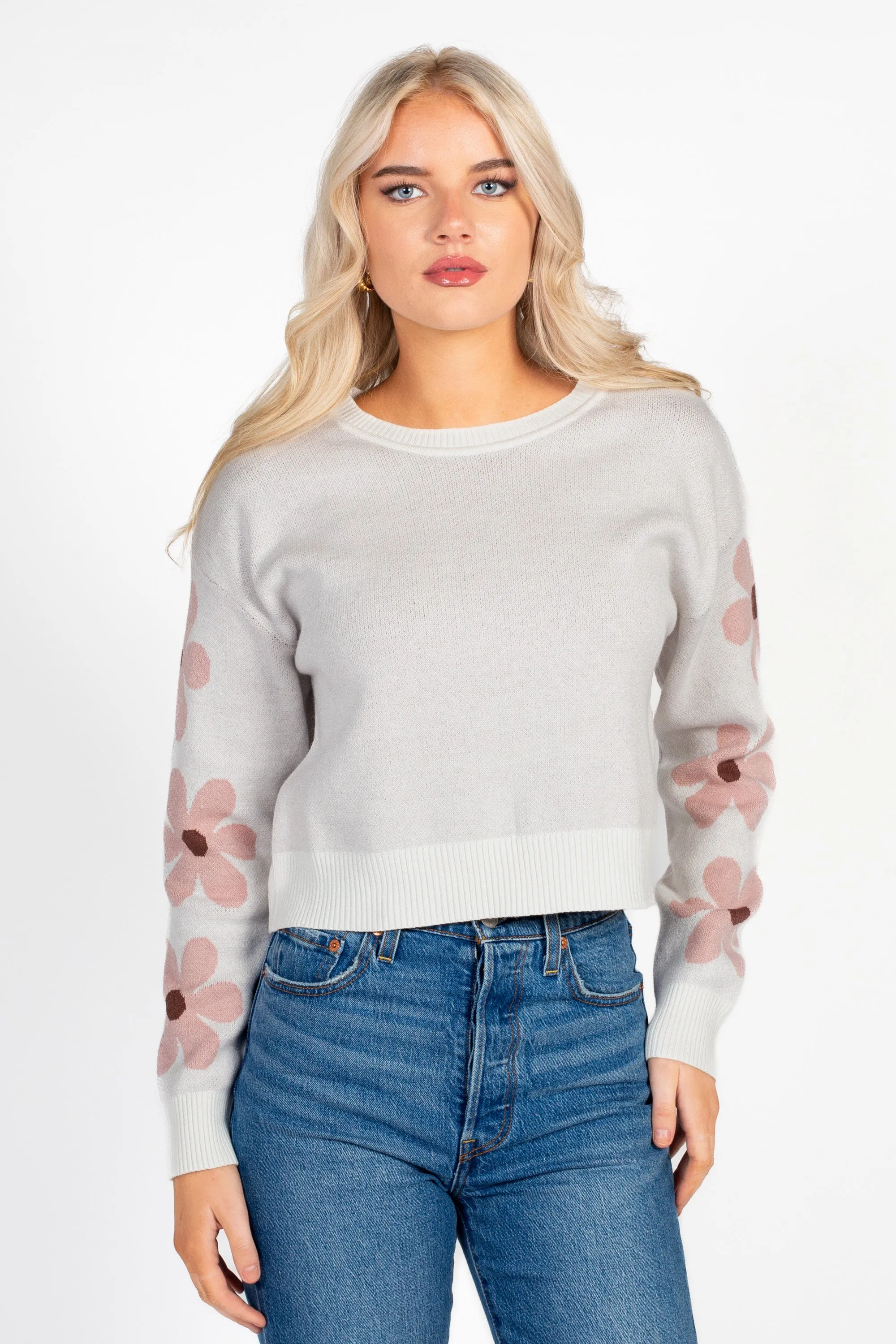 Sienna Floral Cropped Sweater