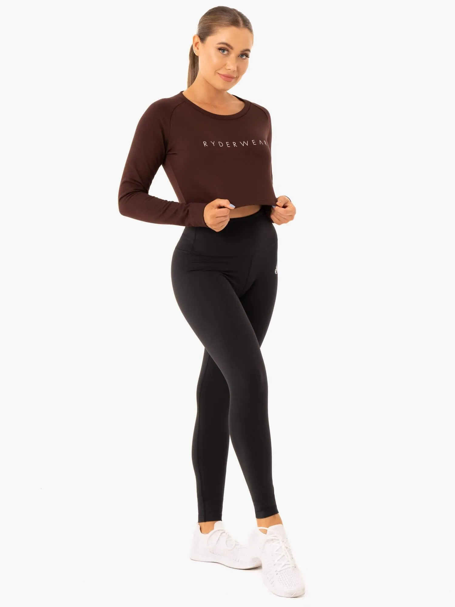 Staples Cropped Sweater - Chocolate